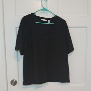 Isaac Mizrahi Black Short Sleeve Tee